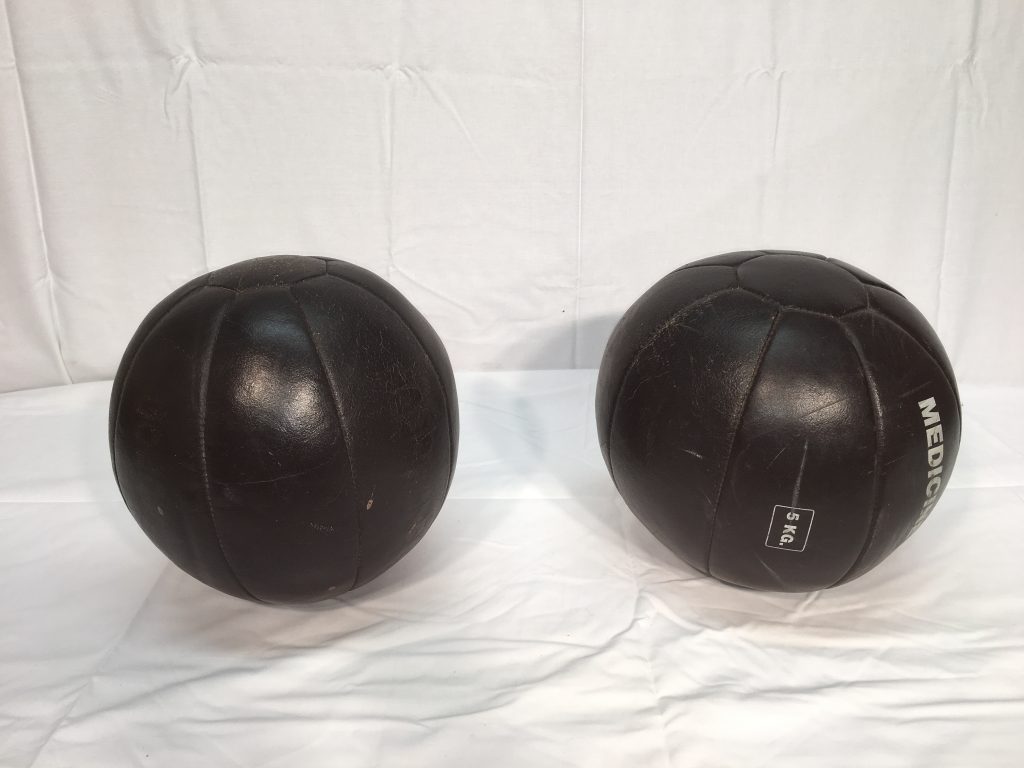 Medicine Balls Black Leather Prop Hire and Deliver